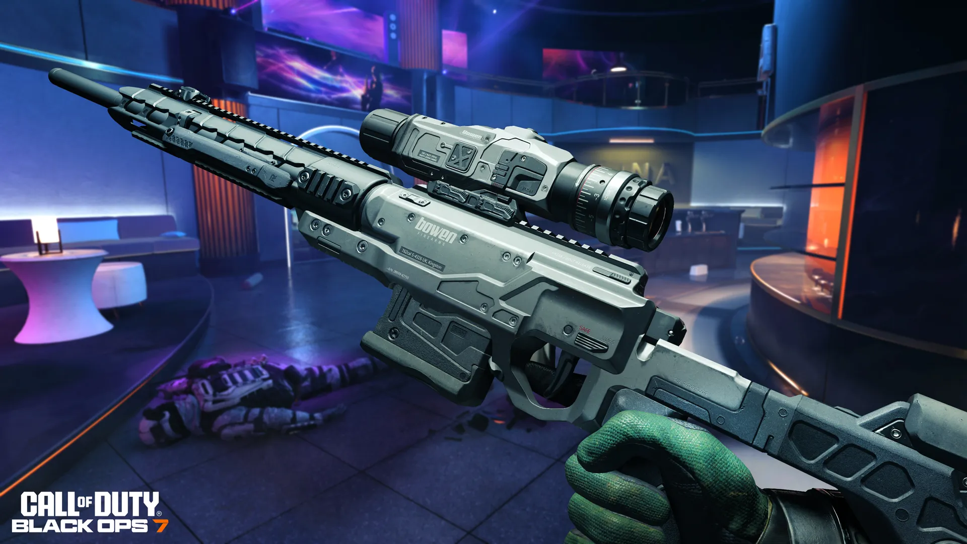 Image collage of the Strider 300 Sniper Rifle from Call of Duty: Black Ops 7