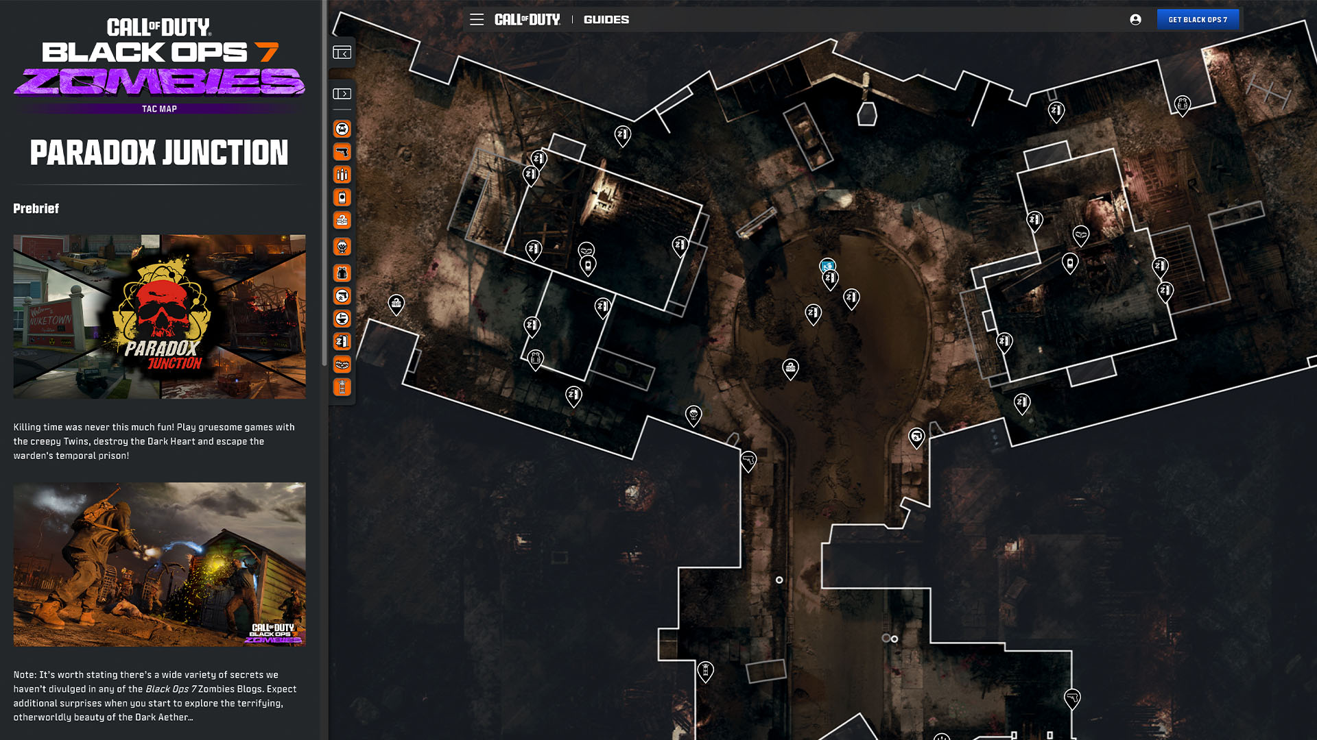 Black Ops 7: Zombies Intercactive Tac Map — Paradox Junction