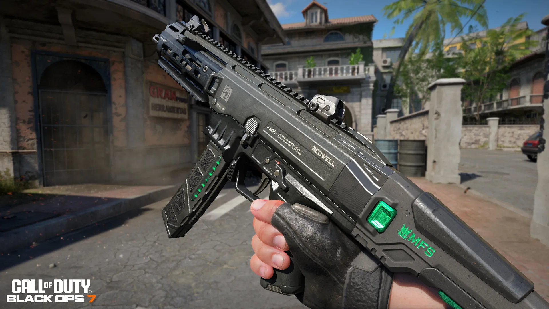 Image collage of the Rev-46 SMG from Call of Duty: Black Ops 7