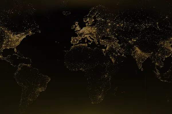 Map of the world with lighting